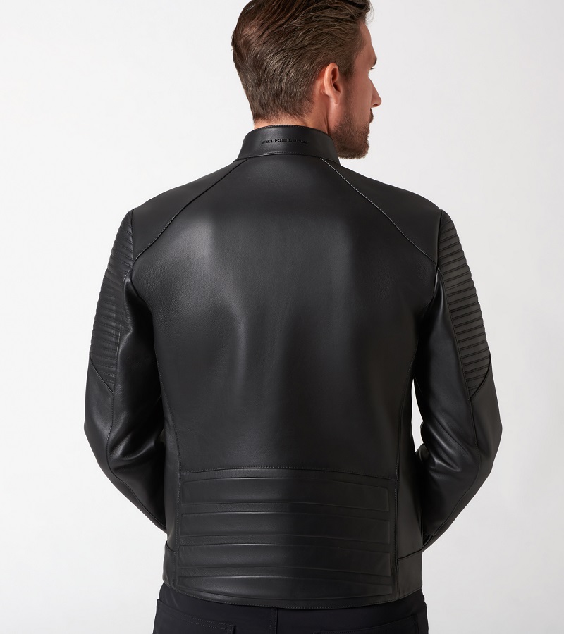Porsche Design ASYMMETRIC ZIP MOTOX LEATHER JACKET, motox kožená bunda, černá