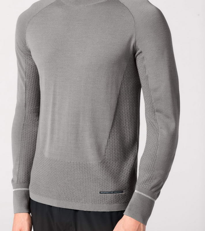 Porsche Design EvoKnit Crew Neck Sweater Svetr s výstřihem ke krku šedý