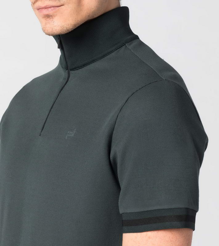 Porsche Design ZIP-UP POLO tričko se zipem a límečkem zelená černá