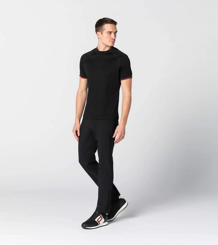 Porsche Design MOCK NECK tričko s límečkem černé