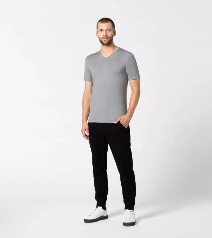 Porsche Design V-Neck T-Shirt tričko s výstřihem do V šedá monument