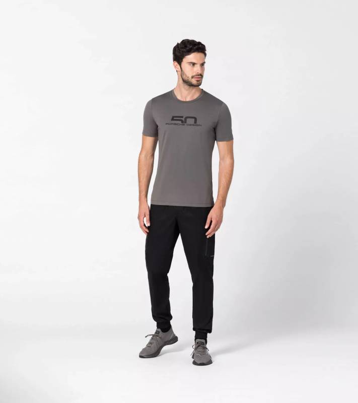PORSCHE DESIGN 50Y Crew Neck T-Shirt Tričko výročí 50let šedá platinová