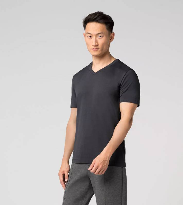 PORSCHE DESIGN V-Neck Tee Tričko módní s výstřihem do V šedé