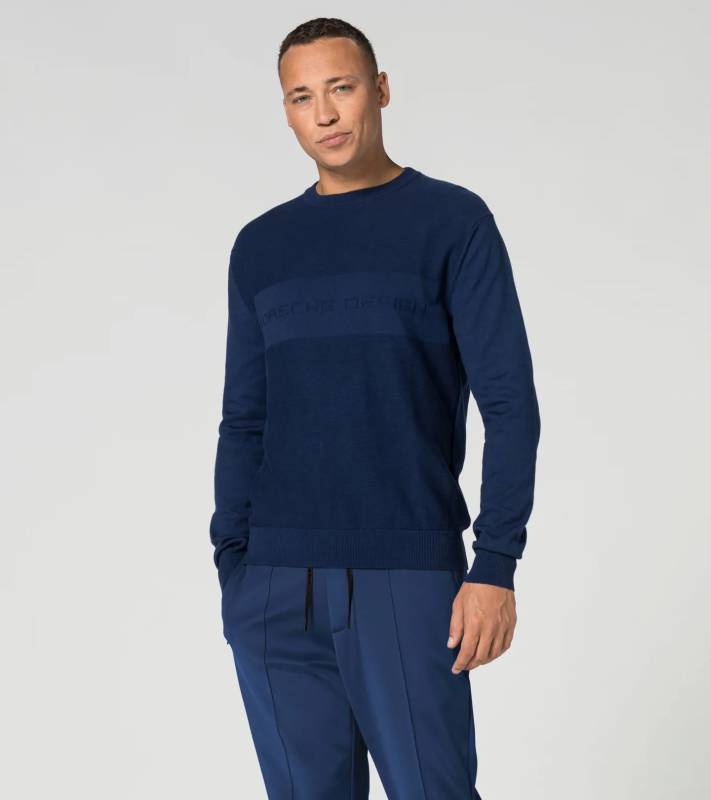 PORSCHE DESIGN Jacquard Logo Sweatshirt Mikina žakárová s logem modrá