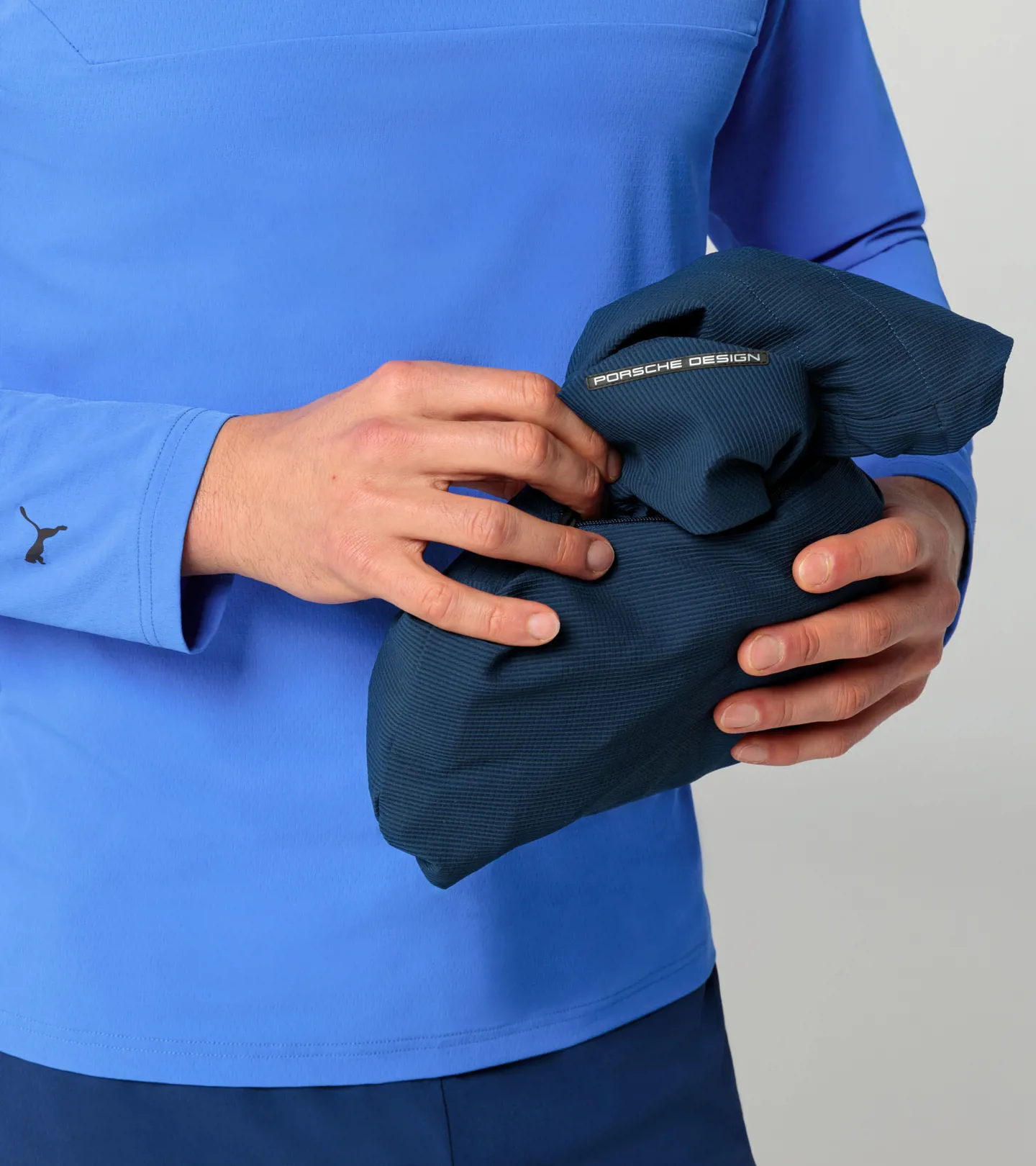 PORSCHE DESIGN Active Packable Jacket Sportovní lehká funkční bunda pro aktivní pohyb tmavá perská modrá