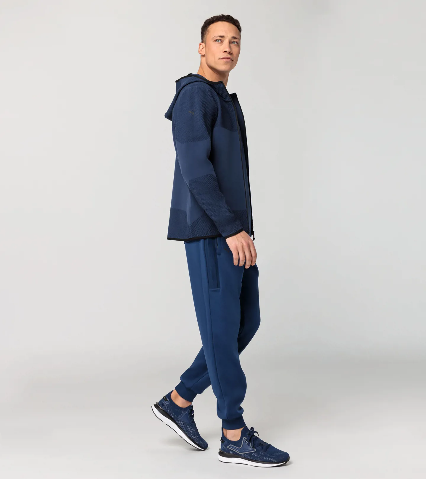 PORSCHE DESIGN EvoKNIT® Midlayer Jacket Mikina volnočasová lehká funkční tmavá perská modrá