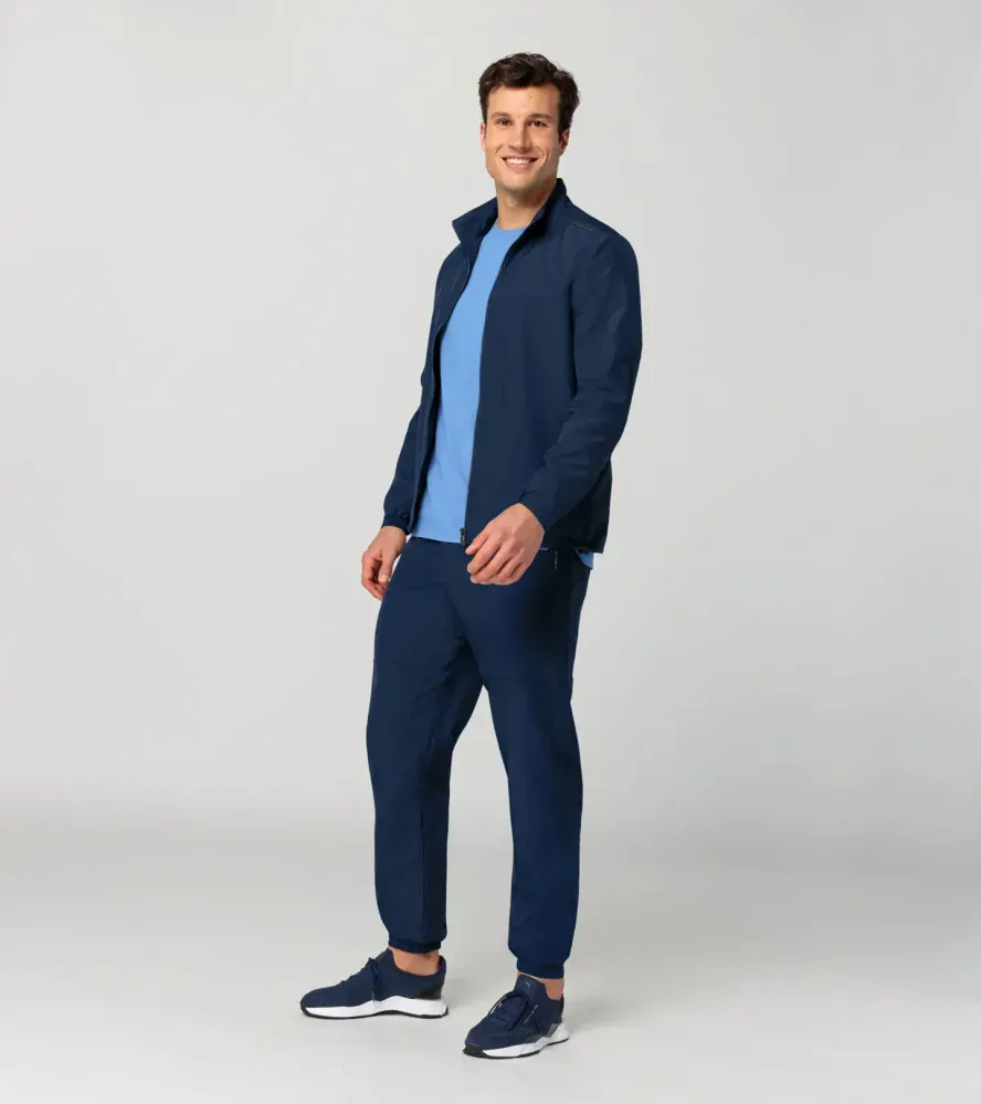 PORSCHE DESIGN Woven tech jacket Bunda tkaná sportovní tech funkční perská tmavě modrá