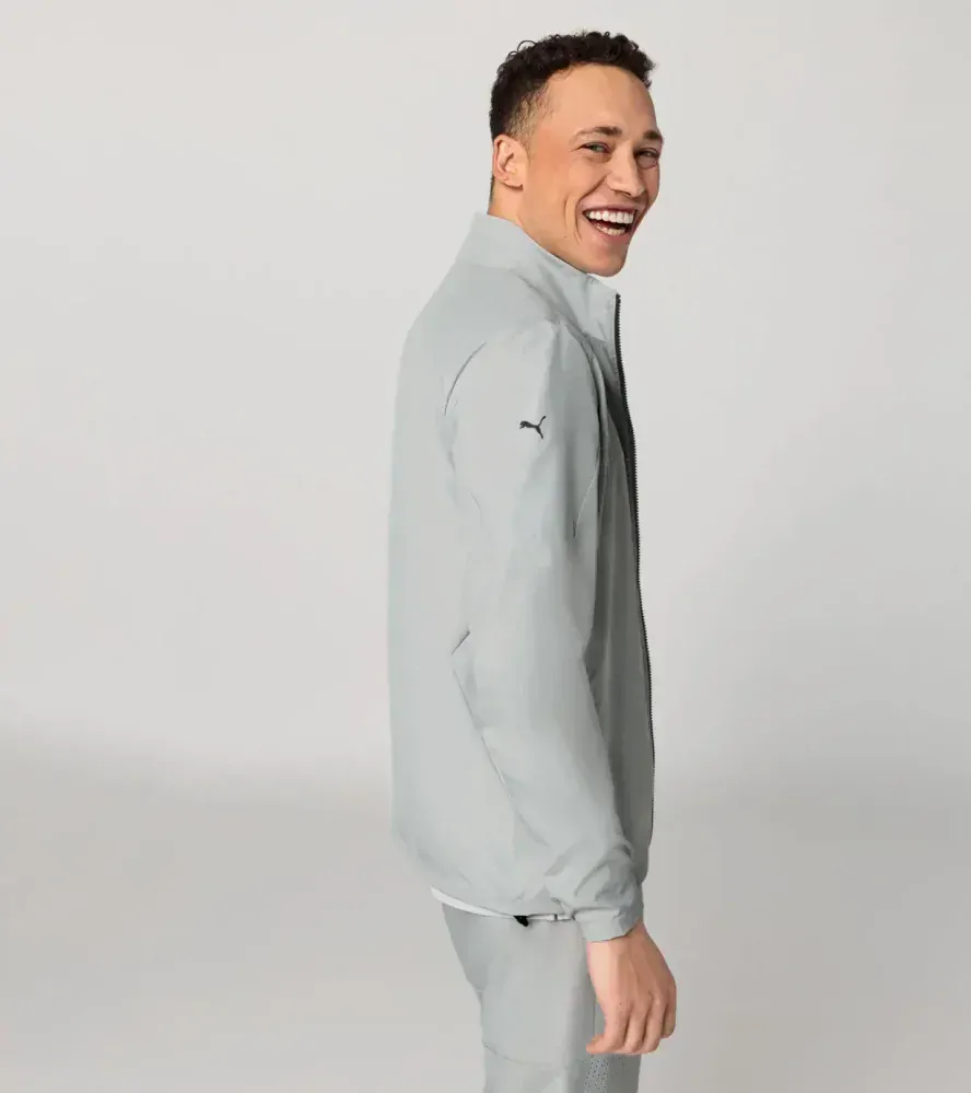 PORSCHE DESIGN Woven tech jacket Bunda tkaná sportovní tech funkční popelavě šedá