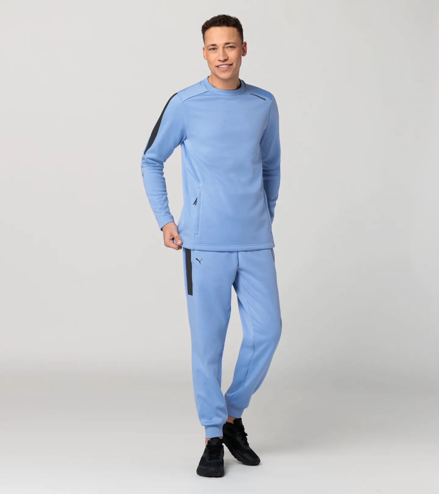 PORSCHE DESIGN Crew neck sweater Svetr s výstřihem ke krku pastelová modrá