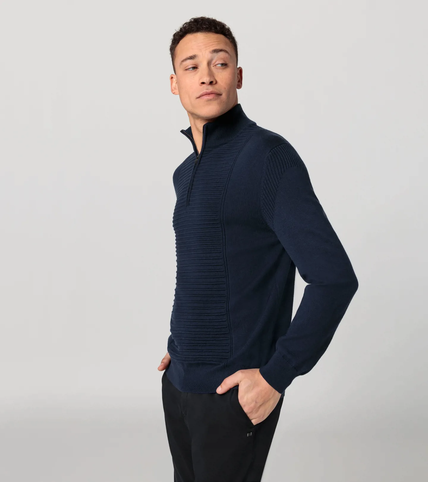 PORSCHE DESIGN Athleisure sweater Svetr módní volnočasový tmavě modrá
