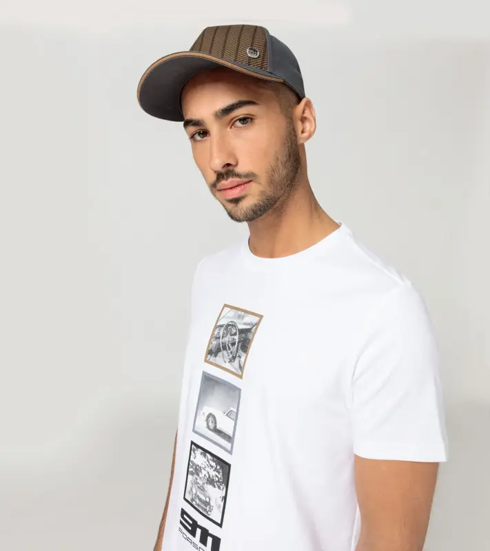 PORSCHE DESIGN Unisex T-shirt 60Y Porsche 911 Tričko s kulatým výstřihem a potiskem bílá
