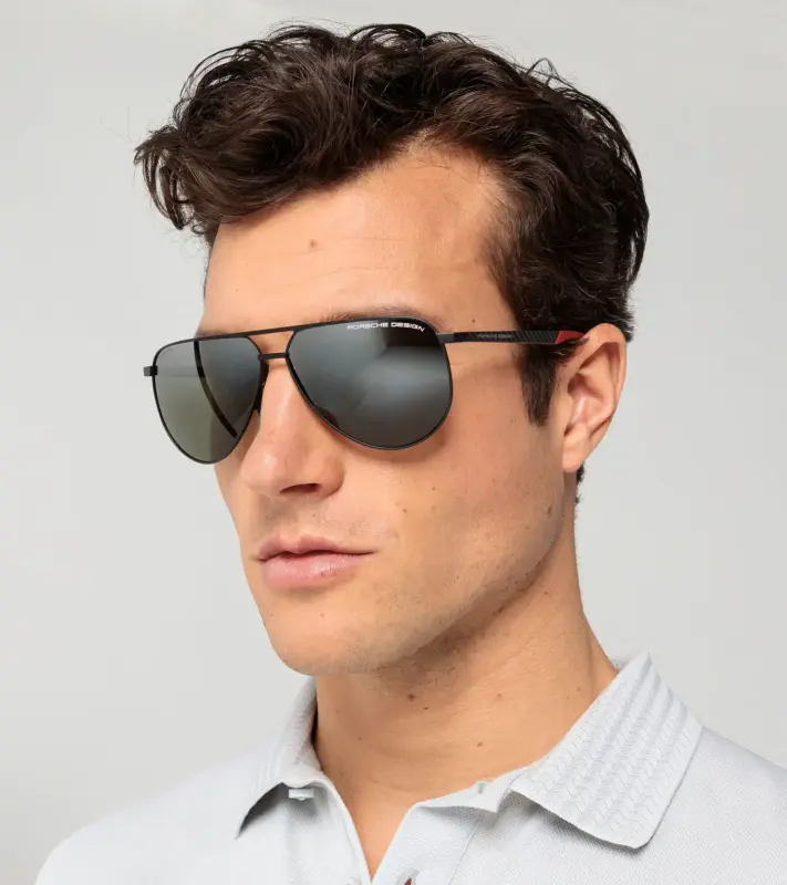 PORSCHE DESIGN Sunglasses P´8962 Sluneční brýle černočervené se zeleným gradientem polarizované