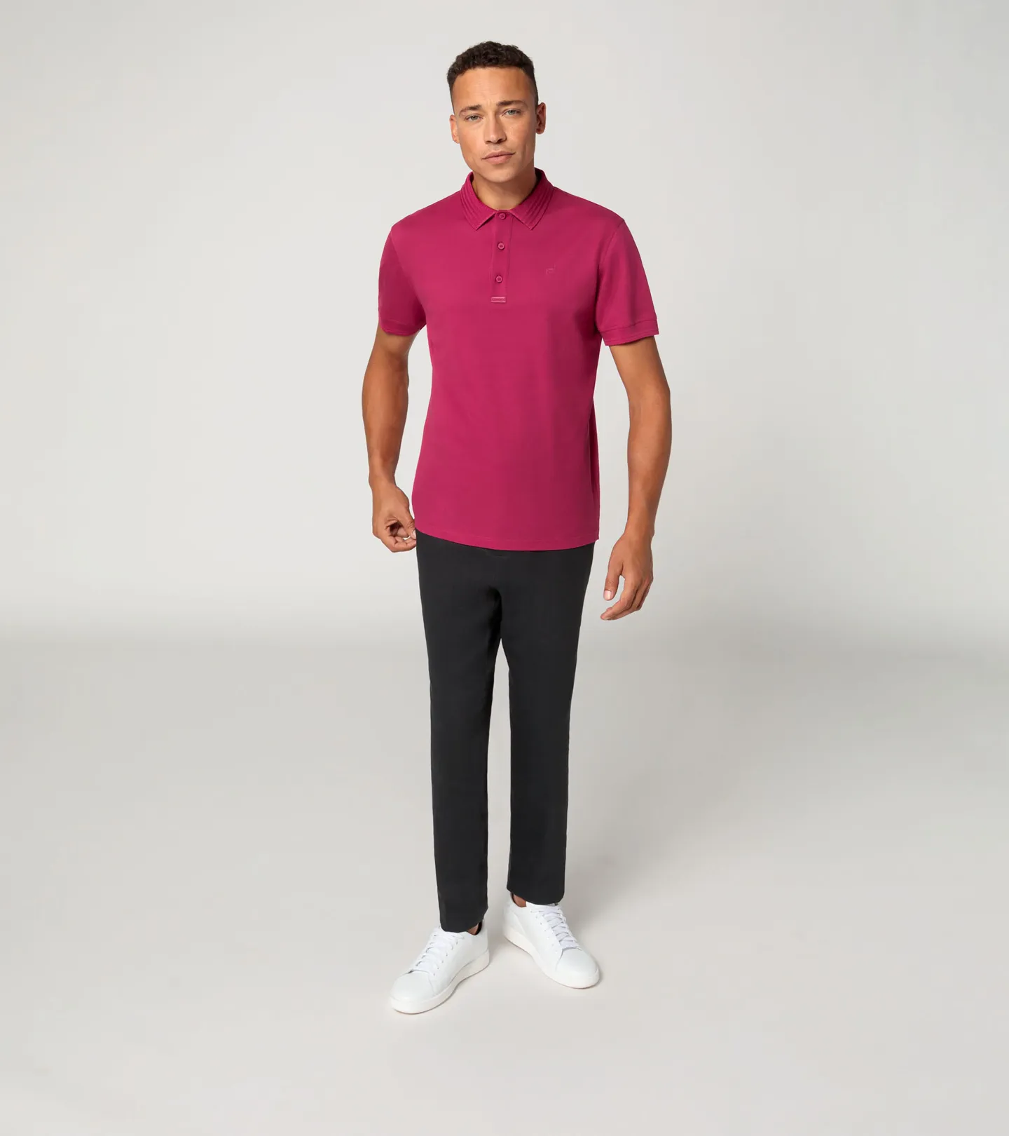 PORSCHE DESIGN TecFlex polo shirt Tričko s límečkem texturou bavlněné purpurová