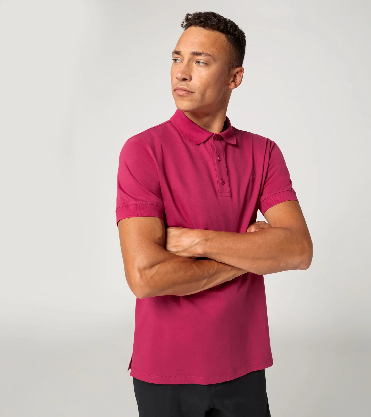 PORSCHE DESIGN PD icon polo shirt Tričko s límečkem bavlněné purpurová