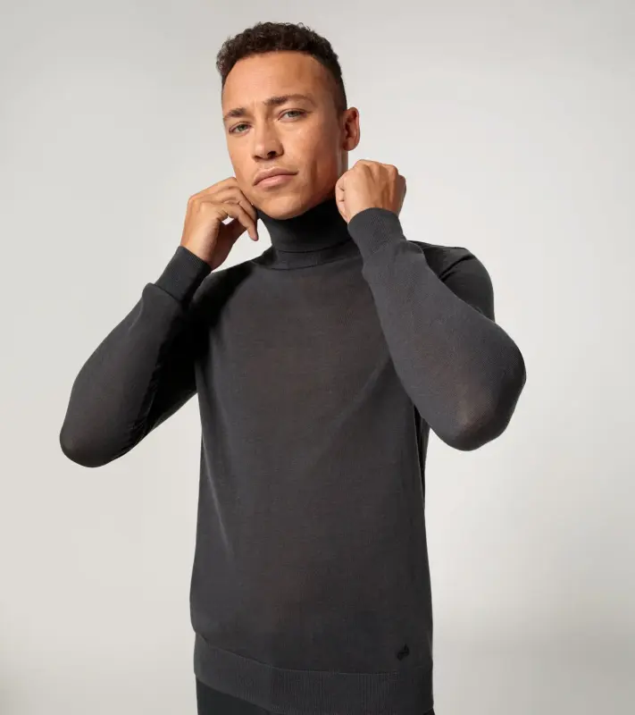 PORSCHE DESIGN Turtleneck sweater Svetr rolák asfaltově šedá