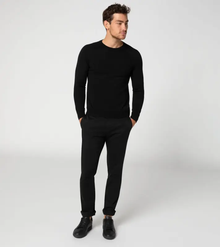 PORSCHE DESIGN Crew neck pullover Svetr pulovr s kulatým výstřihem černá