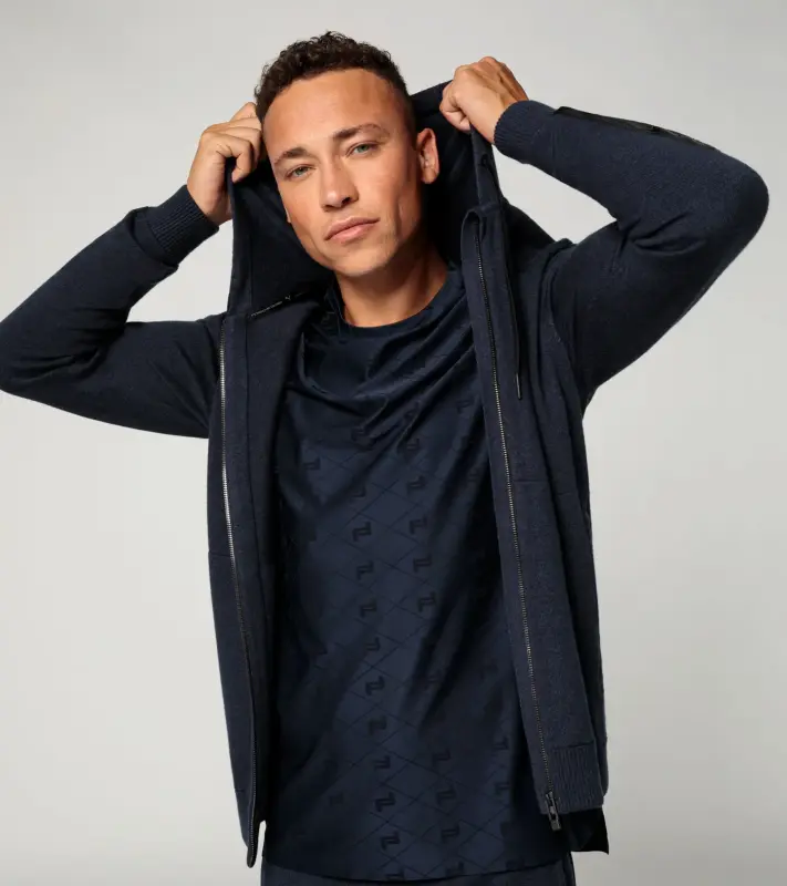PORSCHE DESIGN Leisure jacket Bunda pro volný čas na zip a s kapucí námořní modrá