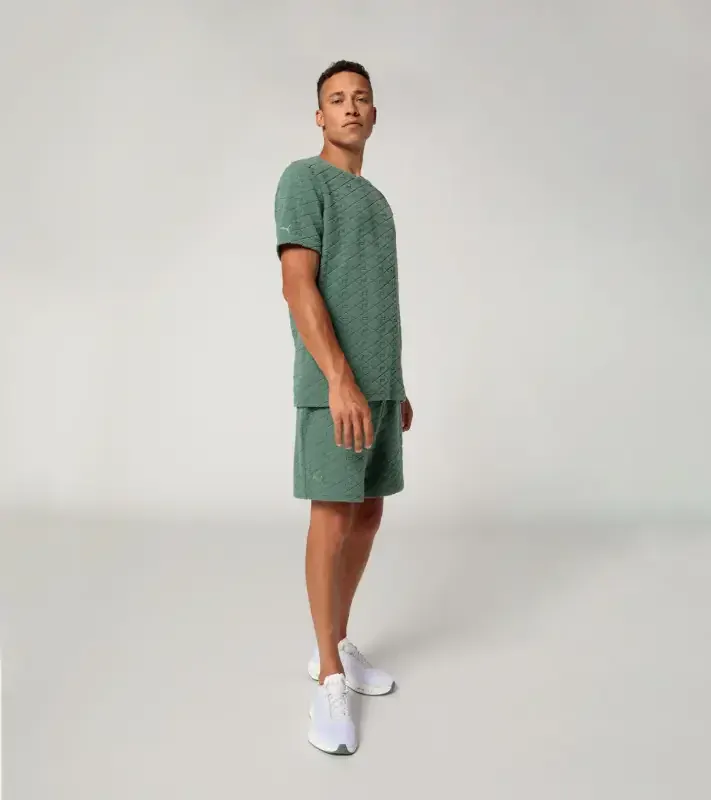 PORSCHE DESIGN Summer T-shirt Tričko s výstřihem ke krku a reliéfním vzorem eukalyptová zelená