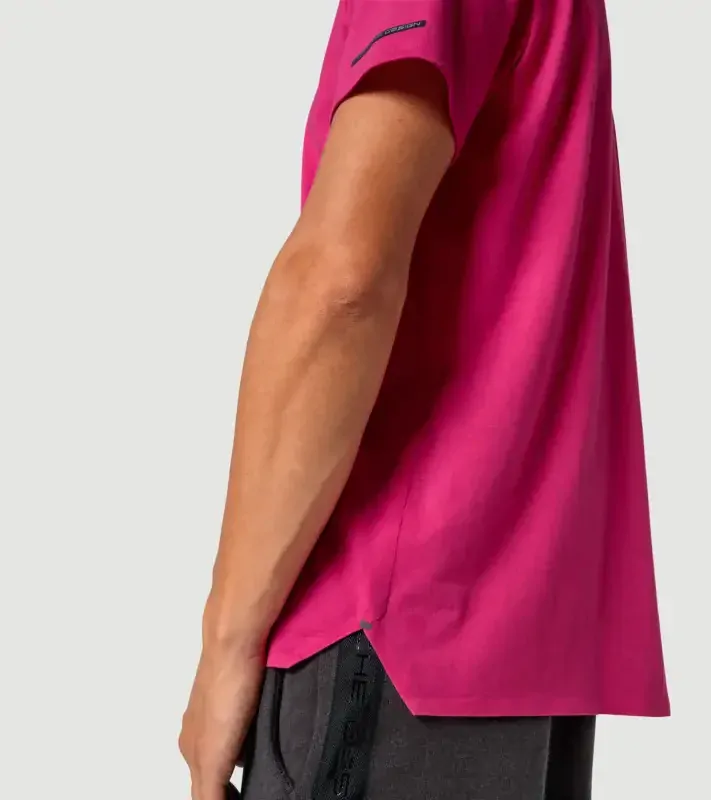 PORSCHE DESIGN Essential T-shirt Tričko sportovní s kulatým výstřihem a logem granátová růže