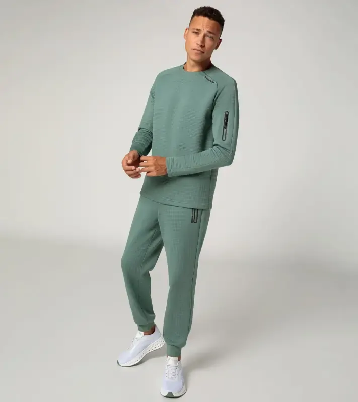 PORSCHE DESIGN Crew neck sweatshirt Svetr volnočasový sportovní eukalyptová zelená