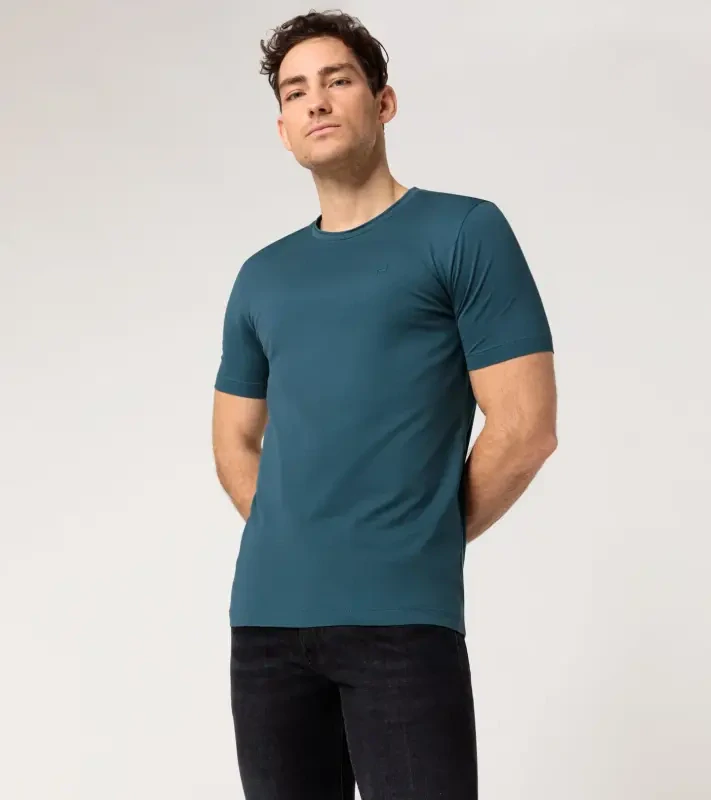 PORSCHE DESIGN Crew Neck T-Shirt Tričko s výstřihem ke krku petrolejově zelená