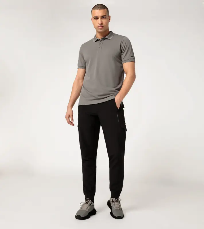 PORSCHE DESIGN Men's Polo Shirt Polokošile tričko s límečkem a knoflíčky šedá