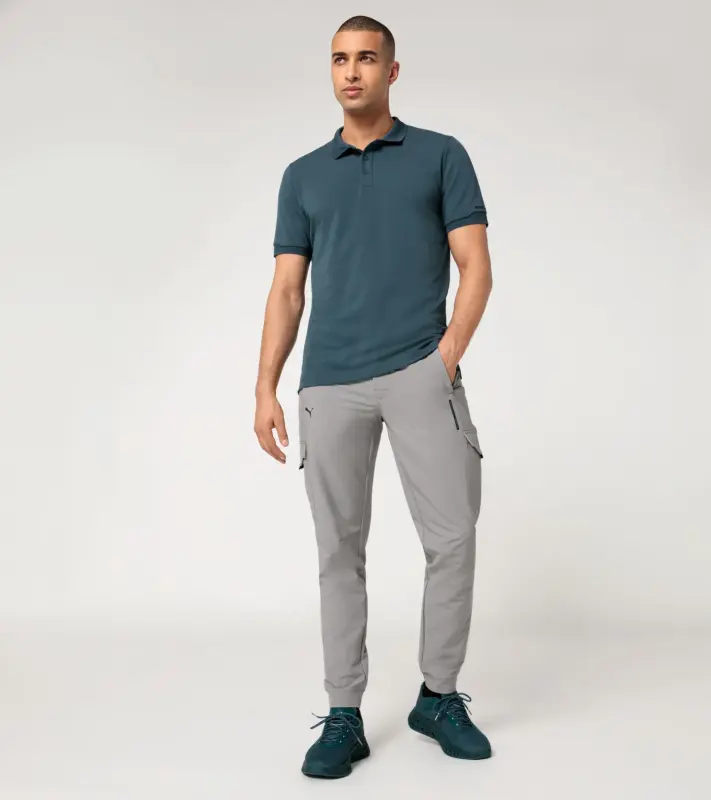 PORSCHE DESIGN Men's Polo Shirt Tričko s límečkem a knoflíčky petrolejově zelená