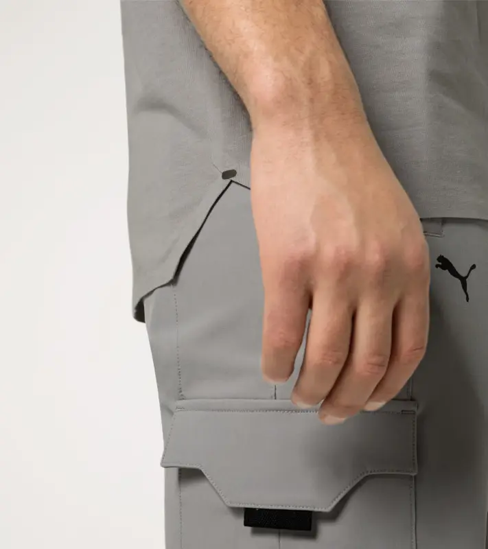 PORSCHE DESIGN Essential T-shirt Tričko sportovní s kulatým výstřihem a logem šedá