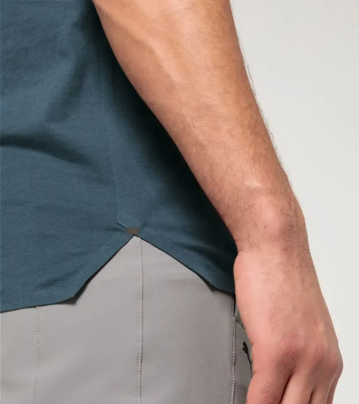 PORSCHE DESIGN Essential T-shirt Tričko sportovní s kulatým výstřihem a logem petrolejově zelenomodrá