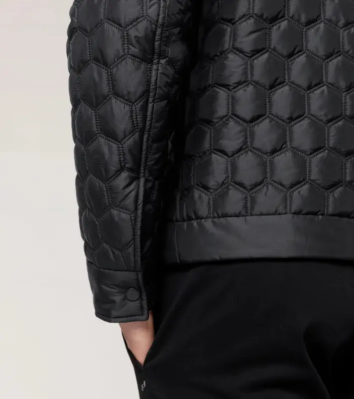 PORSCHE DESIGN Lightweight Jacket Bunda prošívaná odlehčená na zip s šestiúhelníkovým vzorem černá