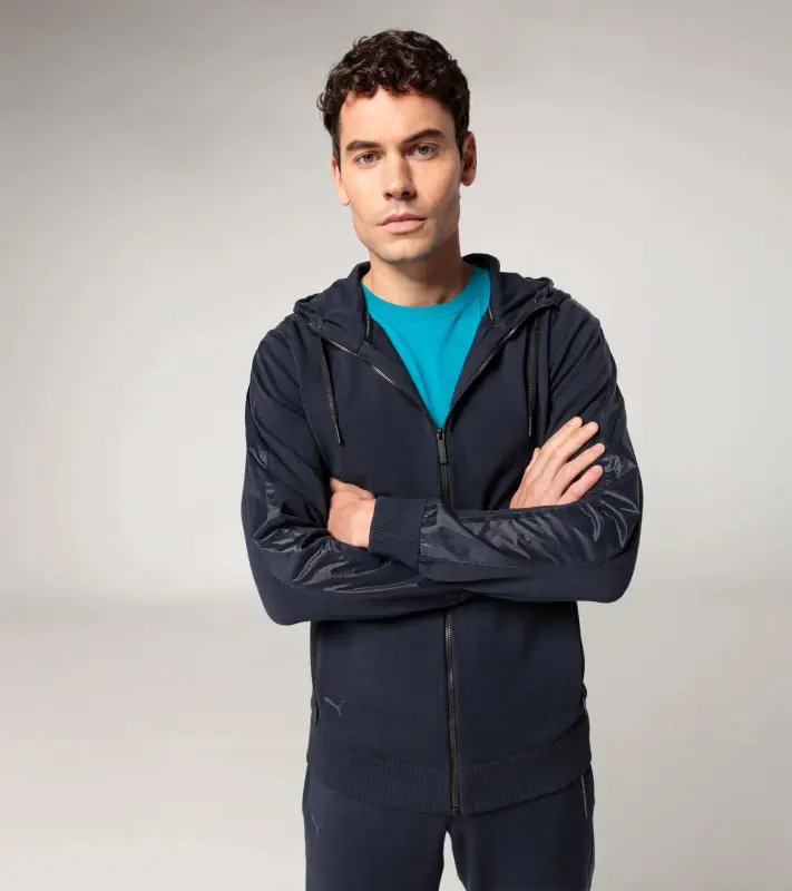 PORSCHE DESIGN Leisure Jacket Bunda volnočasová sportovní na zip s kapucí tmavě modrá