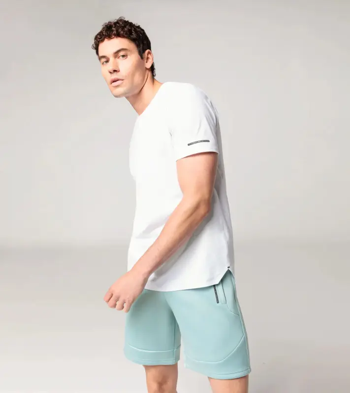 PORSCHE DESIGN T-shirt Essential Tričko volnočasové sportovní s kulatým výstřihem a logem bílá