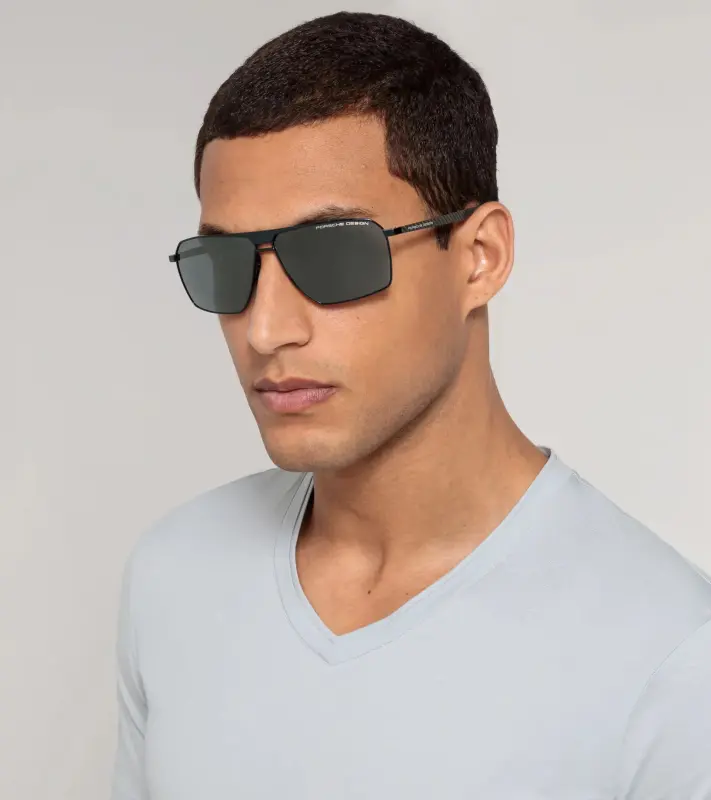 PORSCHE DESIGN Sunglasses P´8977 Sluneční brýle z uhlíkových vláken modročerné s modrými skly se zrcadlovým efektem