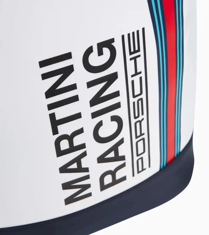 PORSCHE Backpack MARTINI RACING® Batoh do města i na cesty v ikonické bílé s červenomodrými doplňky