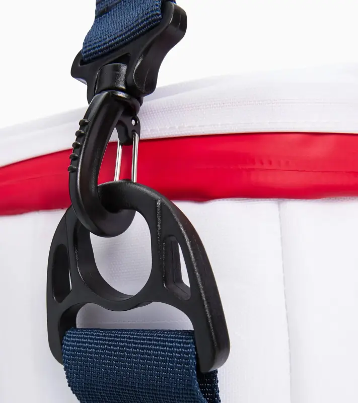 PORSCHE Cool bag MARTINI RACING® Taška chladící přes rameno v ikonické bílé s červenomodrými doplňky