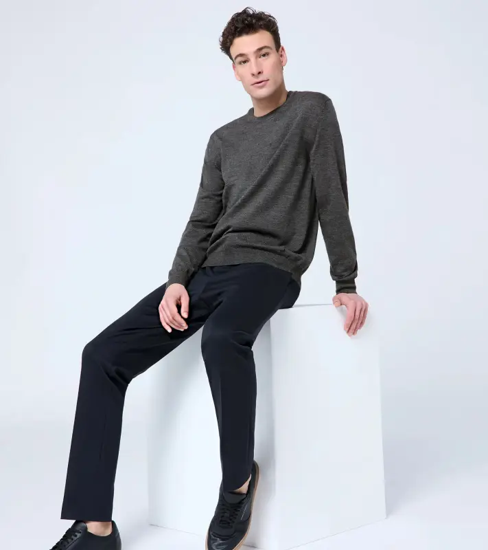 PORSCHE DESIGN Crew neck pullover Svetr pulovr s výstřihem ke krku antracitová šedá