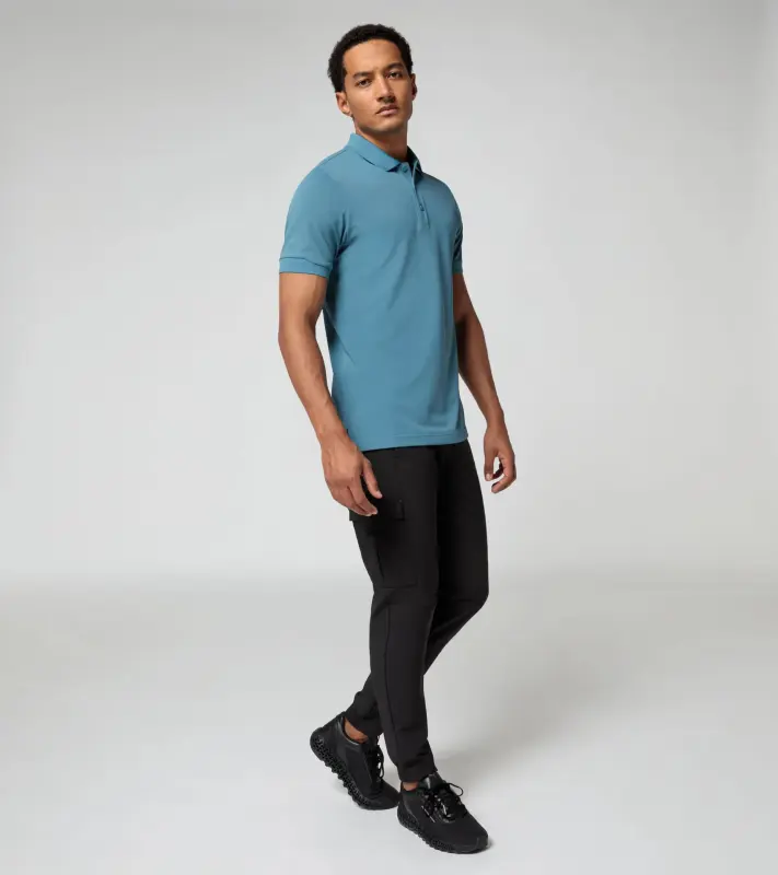 PORSCHE DESIGN Men's Polo Shirt Polokošile tričko s límečkem a knoflíčky světle modrá