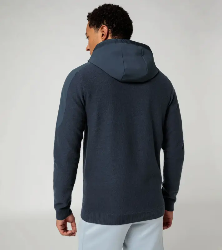 PORSCHE DESIGN Wool Mix Jacket Bunda sportovní s kapucí z merina tmavě modrá