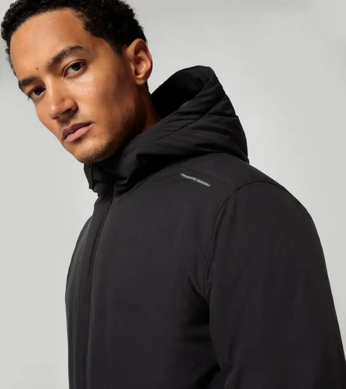 PORSCHE DESIGN Light blouson jacket Bunda volnočasová na zip s podšívkou a kapucí černá
