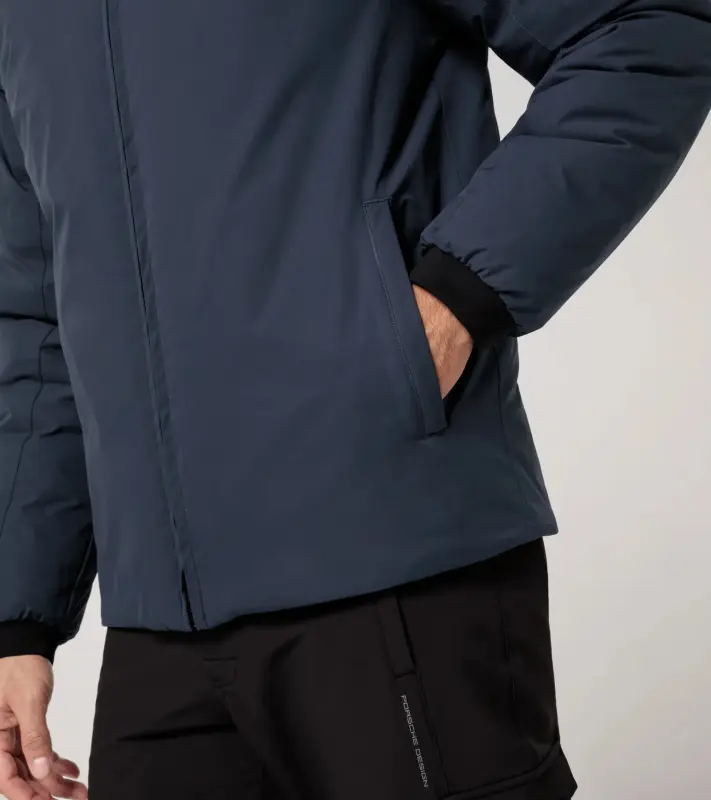 PORSCHE DESIGN Light blouson jacket Bunda volnočasová na zip s podšívkou a kapucí tmavě modrá