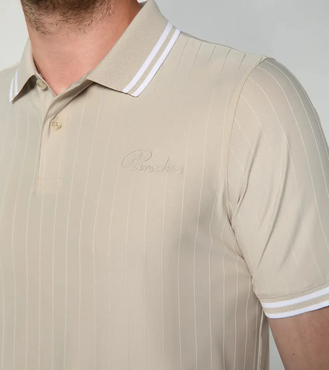 PORSCHE Polo shirt – 911 Targa 60Y triko s límečkem béžové