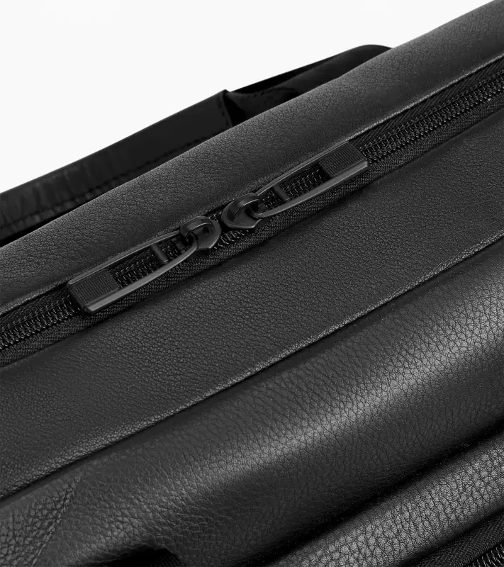PORSCHE DESIGN Roadster Leather Briefcase Taška aktovka přes rameno kožená s přihrádkou na notebook 15.6" s vnitřním organizérem černá