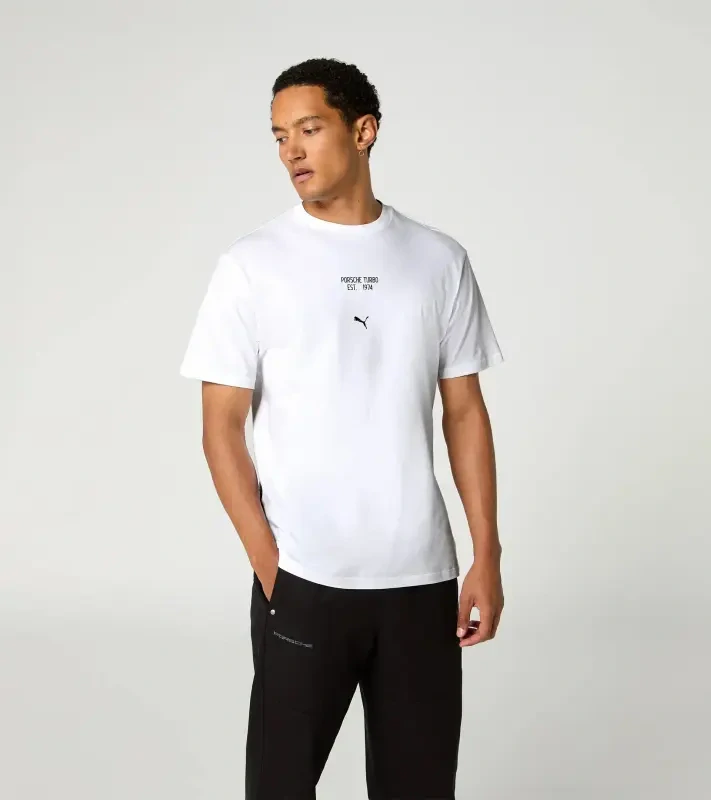 Porsche Race Americana T-Shirt Porsche Legacy x PUMA Tričko volnočasové s výstřihem ke krku bavlněné bílé