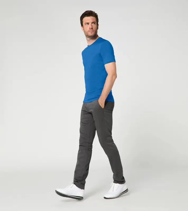 PORSCHE DESIGN Crew Neck T-Shirt Tričko bavlněné elastické s výstřihem ke krku modré