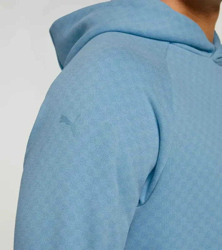 PORSCHE DESIGN Sport-Tex Hoodie Mikina s kapucí z žerzeje se vzorem a decentními logy světle modrá
