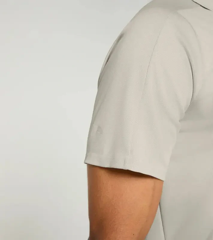 PORSCHE DESIGN Sport-Tex Jacquard Polo Shirt Polokošile tričko žakárové s límečkem a knoflíčky béžová