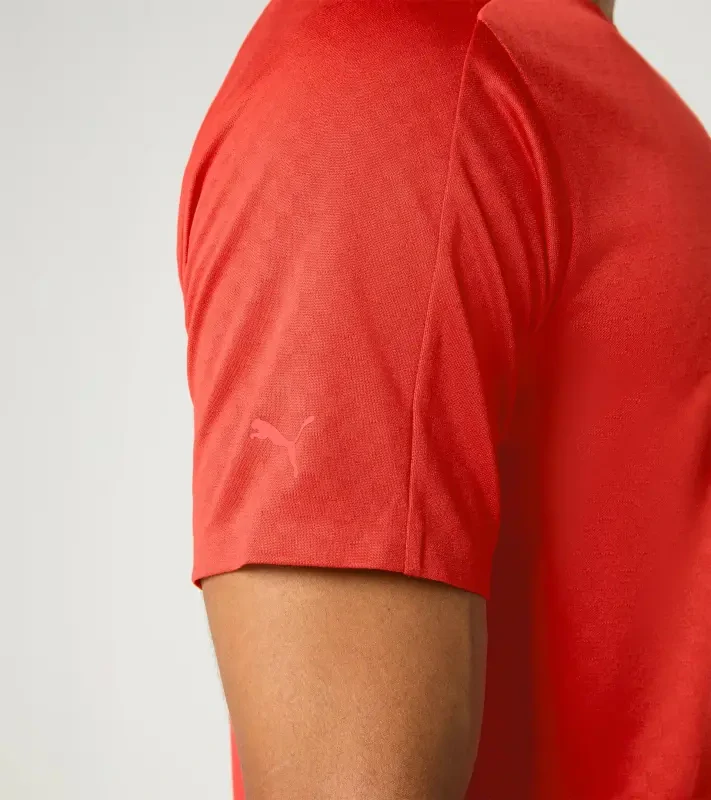 PORSCHE DESIGN Sport-Tex Jacquard T-Shirt Tričko žakárové s kulatým výstřihem lávově oranžová