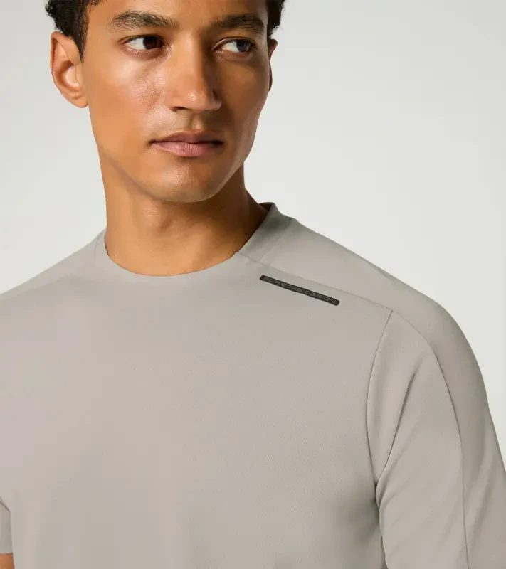 PORSCHE DESIGN Sport-Tex Jacquard T-Shirt Tričko žakárové s kulatým výstřihem béžová