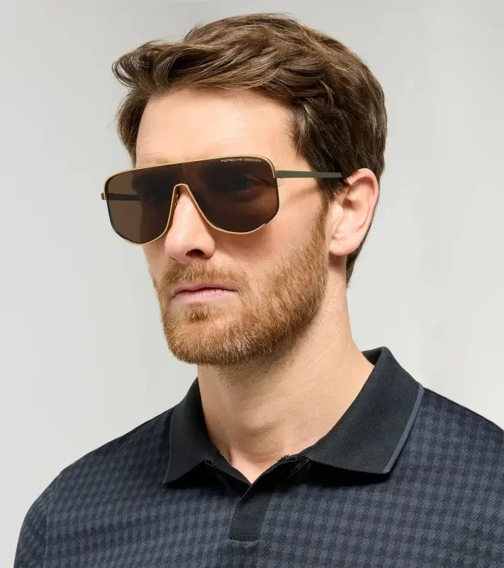 PORSCHE DESIGN P'86007 Targa #1 Sunglasses by Orlando Bloom Sluneční brýle olivovozlaté s hnědými polarizovanými skly