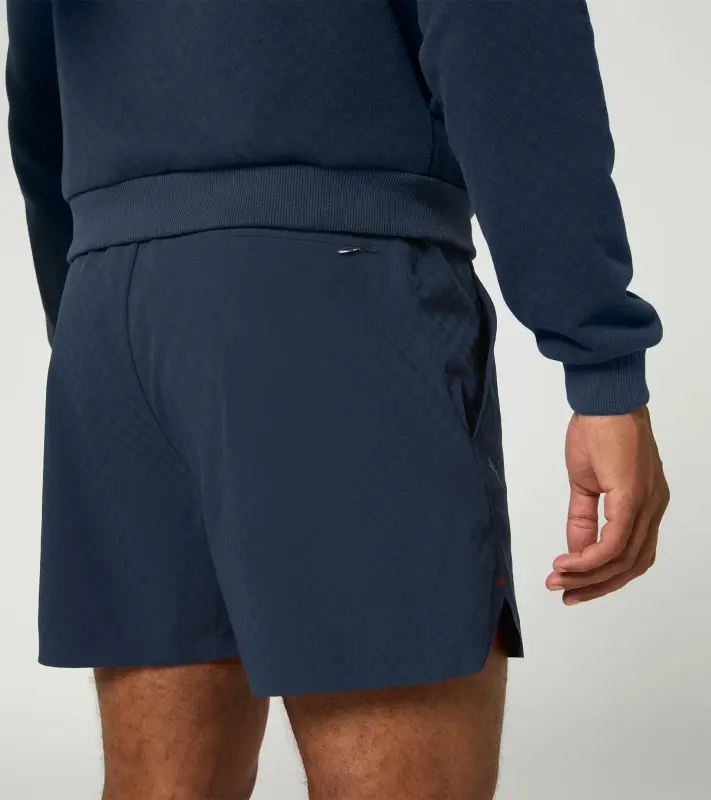 PORSCHE DESIGN Sport-Tex Swim Shorts Plavky koupací šortky s elastickým pasem a kapsičkou na zip z žakárové látky tmavě modrá